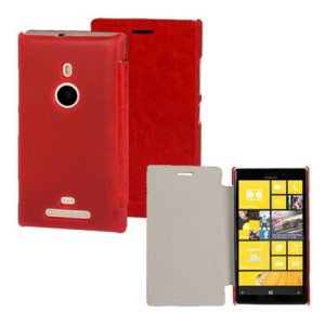 CUSTODIA FLIP ORIZZONTALE PELLE per NOKIA LUMIA 925 COLORE ROSSO