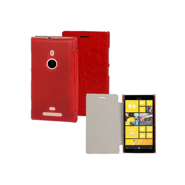 CUSTODIA FLIP ORIZZONTALE PELLE per NOKIA LUMIA 925 COLORE ROSSO