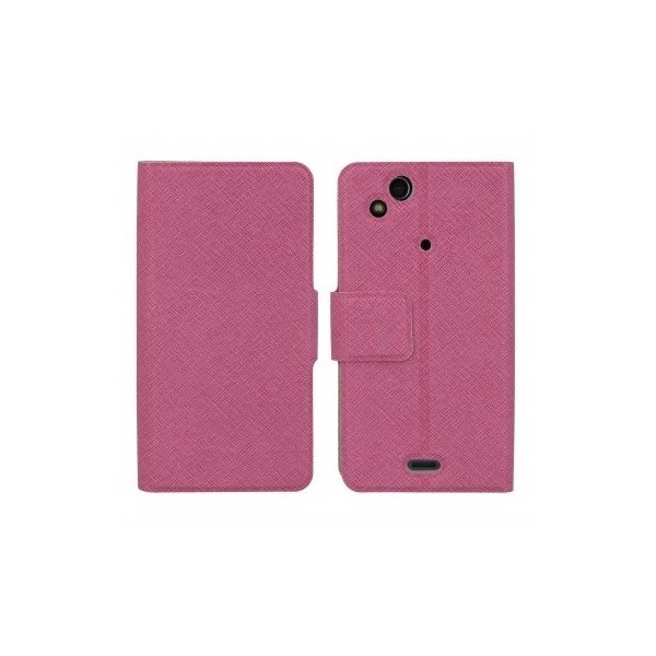 CUSTODIA FLIP ORIZZONTALE SLIM per SONY-ERICSSON X12 XPERIA ARC CON STAND E CHIUSURA MAGNETICA COLORE FUCSIA