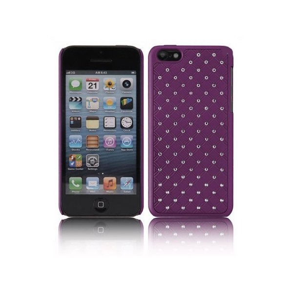 CUSTODIA BACK RIGIDA CON BRILLANTINI per APPLE IPHONE 5c COLORE VIOLA