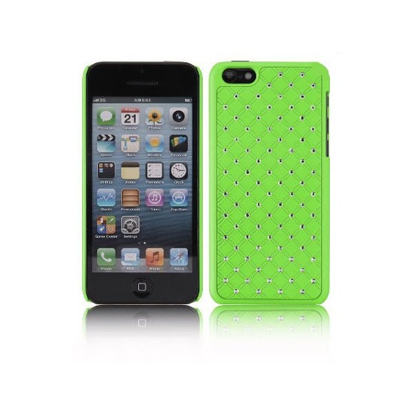 CUSTODIA BACK RIGIDA CON BRILLANTINI per APPLE IPHONE 5c COLORE VERDE