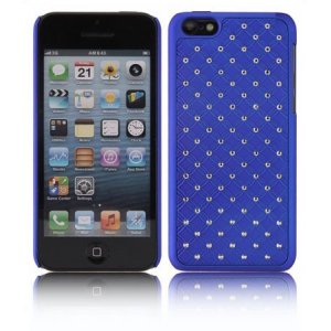 CUSTODIA BACK RIGIDA CON BRILLANTINI per APPLE IPHONE 5c COLORE BLU