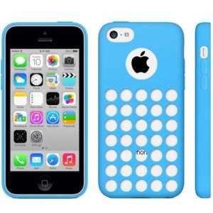 CUSTODIA GEL TPU SILICONE CON FORI per APPLE IPHONE 5c COLORE BLU