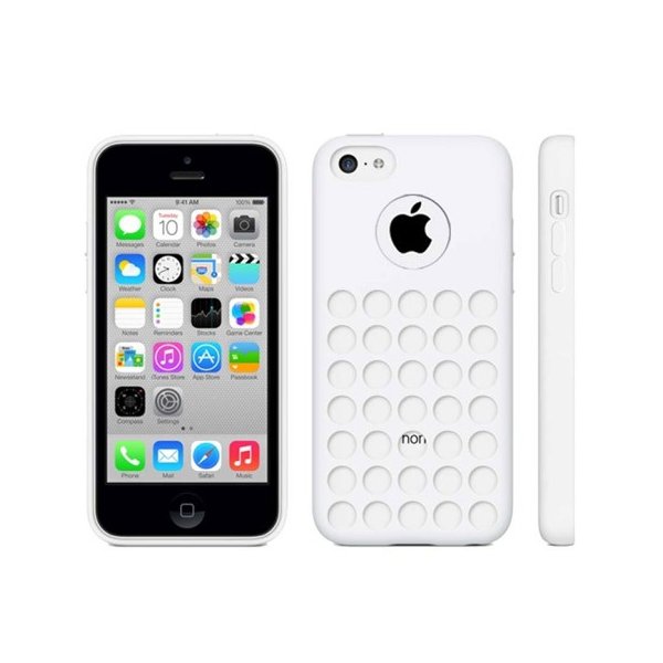 CUSTODIA GEL TPU SILICONE CON FORI per APPLE IPHONE 5c COLORE BIANCO