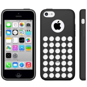 CUSTODIA GEL TPU SILICONE CON FORI per APPLE IPHONE 5c COLORE NERO