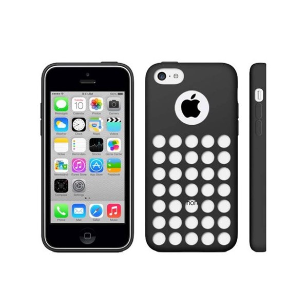 CUSTODIA GEL TPU SILICONE CON FORI per APPLE IPHONE 5c COLORE NERO