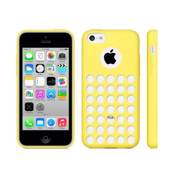 CUSTODIA GEL TPU SILICONE CON FORI per APPLE IPHONE 5c COLORE GIALLO