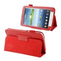 CUSTODIA BOOK PELLE CON STAND E PORTA PENNA per SAMSUNG P3200 GALAXY TAB 3 7.0, P3210 7" POLLICI COLORE ROSSO