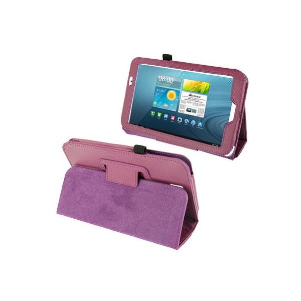 CUSTODIA BOOK PELLE CON STAND E PORTA PENNA per SAMSUNG P3200 GALAXY TAB 3 7.0, P3210 7" POLLICI COLORE VIOLA