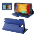 CUSTODIA FLIP ORIZZONTALE PELLE per SAMSUNG GALAXY NOTE 3, N9000, N9002, N9005 CON STAND E PORTA CARTE COLORE BLU