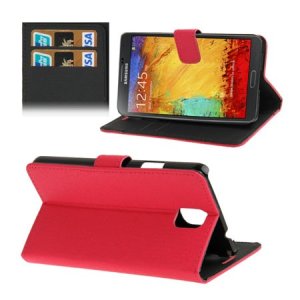 CUSTODIA FLIP ORIZZONTALE per SAMSUNG GALAXY NOTE 3, N9000, N9002, N9005 CON STAND E PORTA CARTE COLORE FUCSIA