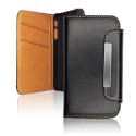 CUSTODIA FLIP ORIZZONTALE WALLET per APPLE IPHONE 5c CON PORTA CARTE COLORE NERO