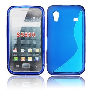 CUSTODIA GEL TPU SILICONE DOUBLE per SAMSUNG S5830 GALAXY ACE COLORE BLU