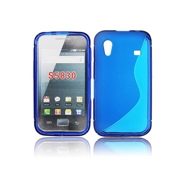 CUSTODIA GEL TPU SILICONE DOUBLE per SAMSUNG S5830 GALAXY ACE COLORE BLU