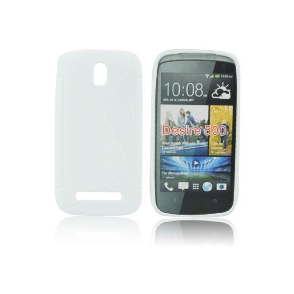 CUSTODIA GEL TPU SILICONE DOUBLE per HTC DESIRE 500 COLORE BIANCO