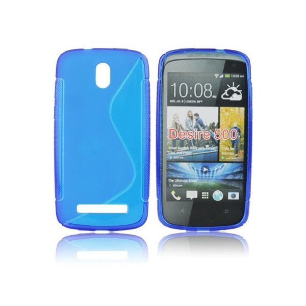 CUSTODIA GEL TPU SILICONE DOUBLE per HTC DESIRE 500 COLORE BLU