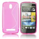 CUSTODIA GEL TPU SILICONE DOUBLE per HTC DESIRE 500 COLORE ROSA