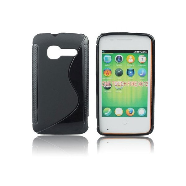 CUSTODIA GEL TPU SILICONE DOUBLE per ALCATEL ONE TOUCH FIRE 4012, 4012A, 4012X COLORE NERO