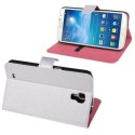 CUSTODIA FLIP ORIZZONTALE per SAMSUNG I9200 GALAXY MEGA 6.3, I9205 CON STAND E PORTA CARTE VIOLA CHIARO EFFETTO GLITTERATO