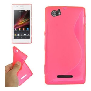 CUSTODIA GEL TPU SILICONE DOUBLE per SONY XPERIA M, C1904, C1905, C2004, C2005 COLORE ROSA