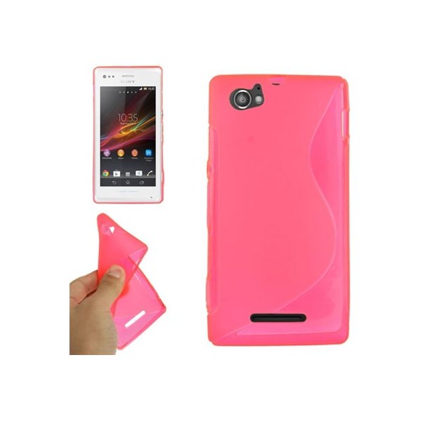 CUSTODIA GEL TPU SILICONE DOUBLE per SONY XPERIA M, C1904, C1905, C2004, C2005 COLORE ROSA