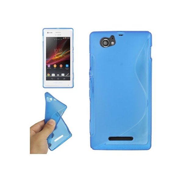 CUSTODIA GEL TPU SILICONE DOUBLE per SONY XPERIA M, C1904, C1905, C2004, C2005 COLORE BLU