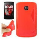 CUSTODIA GEL TPU SILICONE DOUBLE per LG OPTIMUS L1 II, E410 COLORE ROSSO