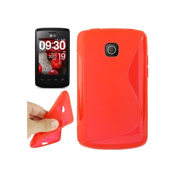 CUSTODIA GEL TPU SILICONE DOUBLE per LG OPTIMUS L1 II, E410 COLORE ROSSO