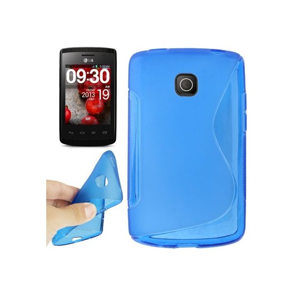 CUSTODIA GEL TPU SILICONE DOUBLE per LG OPTIMUS L1 II, E410 COLORE BLU