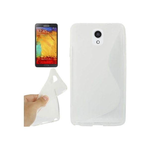 CUSTODIA GEL TPU SILICONE DOUBLE per SAMSUNG GALAXY NOTE 3, N9000, N9002, N9005 COLORE BIANCO-TRASPARENTE