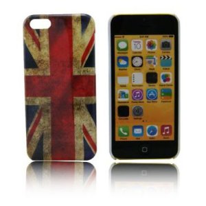 CUSTODIA BACK RIGIDA per APPLE IPHONE 5c FANTASIA BANDIERA VINTAGE UK