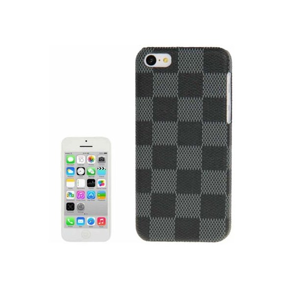 CUSTODIA BACK RIGIDA per APPLE IPHONE 5c FANTASIA QUADRI COLORE GRIGIO E NERO