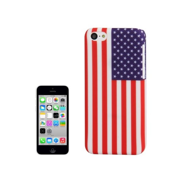 CUSTODIA BACK RIGIDA per APPLE IPHONE 5c FANTASIA BANDIERA USA