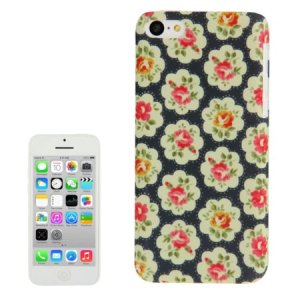 CUSTODIA BACK RIGIDA per APPLE IPHONE 5c FANTASIA ROSE SU SFONDO NERO