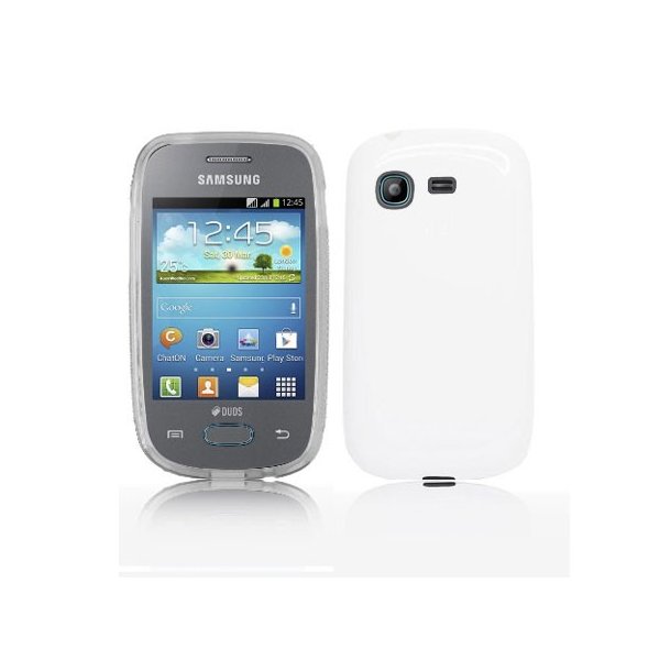 CUSTODIA GEL TPU SILICONE LUCIDA per SAMSUNG S5310 GALAXY POCKET NEO, S5312 COLORE BIANCO