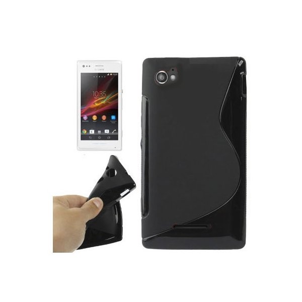 CUSTODIA GEL TPU SILICONE DOUBLE per SONY XPERIA M, C1904, C1905, C2004, C2005 COLORE NERO