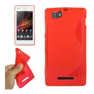 CUSTODIA GEL TPU SILICONE DOUBLE per SONY XPERIA M, C1904, C1905, C2004, C2005 COLORE ROSSO