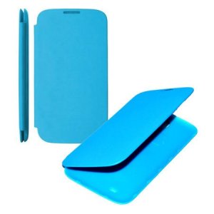 CUSTODIA ORIZZONTALE FLIP COVER per APPLE IPHONE 4, 4S COLORE AZZURRO