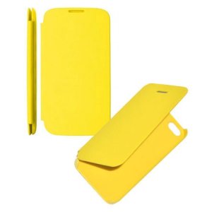 CUSTODIA ORIZZONTALE FLIP COVER per APPLE IPHONE 4, 4S COLORE GIALLO