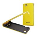 CUSTODIA FLIP SLIM VERTICALE PELLE per SONY XPERIA M, C1904, C1905, C2004, C2005 COLORE GIALLO