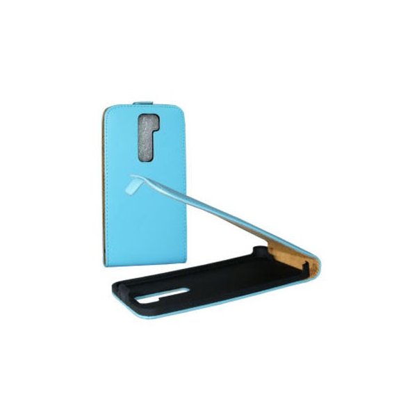 CUSTODIA FLIP SLIM VERTICALE PELLE per LG OPTIMUS G2, D802, D802TA, D803 COLORE AZZURRO