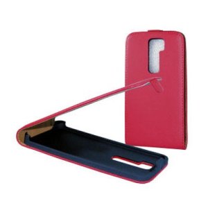 CUSTODIA FLIP SLIM VERTICALE PELLE per LG OPTIMUS G2, D802, D802TA, D803 COLORE ROSSO