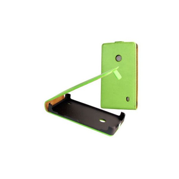 CUSTODIA FLIP SLIM VERTICALE PELLE per NOKIA LUMIA 520, LUMIA 525 COLORE VERDE