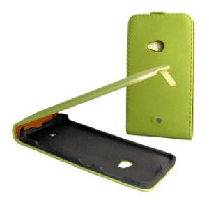 CUSTODIA FLIP SLIM VERTICALE SIMILPELLE per NOKIA LUMIA 625 COLORE VERDE