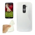 CUSTODIA GEL TPU SILICONE DOUBLE per LG OPTIMUS G2, D802, D802TA, D803 COLORE BIANCO-TRASPARENTE