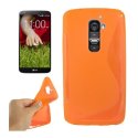 CUSTODIA GEL TPU SILICONE DOUBLE per LG OPTIMUS G2, D802, D802TA, D803 COLORE ARANCIONE