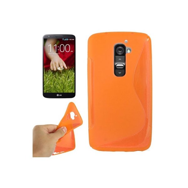 CUSTODIA GEL TPU SILICONE DOUBLE per LG OPTIMUS G2, D802, D802TA, D803 COLORE ARANCIONE