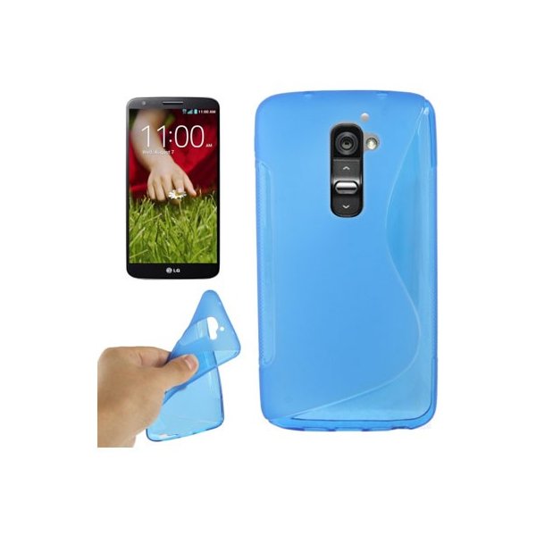 CUSTODIA GEL TPU SILICONE DOUBLE per LG OPTIMUS G2, D802, D802TA, D803 COLORE BLU