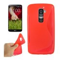 CUSTODIA GEL TPU SILICONE DOUBLE per LG OPTIMUS G2, D802, D802TA, D803 COLORE ROSSO