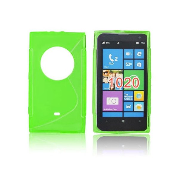 CUSTODIA GEL TPU SILICONE DOUBLE per NOKIA LUMIA 1020, EOS, 909, RM-875, RM-877, RM-876 COLORE VERDE